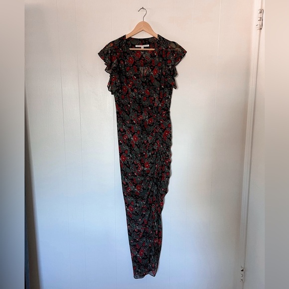 Veronica Beard ‘Cecile’ Ruffled Floral-Print Silk-Chiffon Maxi Dress - Picture 4 of 12